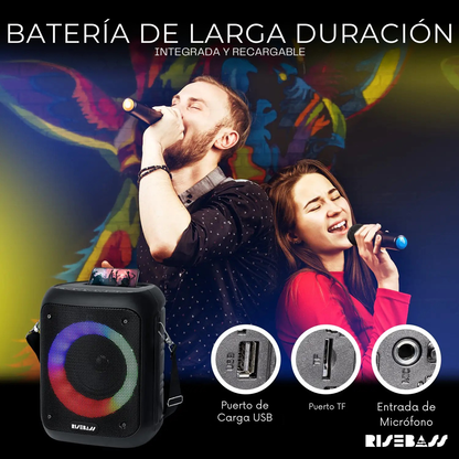 Máquina de Karaoke Portátil con 2 Micrófonos Inalámbricos